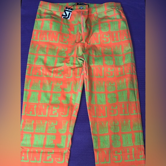 (115)- This ORANGE AND NEON GREEN Jean outfit is amazing and a show stopper!🤯 - Picture 6 of 6